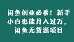 闲鱼创业必看！新手小白也能月入过万，闲鱼无货源项目-网创指引人