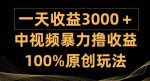 中视频暴力撸收益，日入3000+，100%原创玩法，小白轻松上手多种变现方式-网创指引人