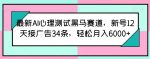 最新AI心理测试黑马赛道，新号12天接广告34条，轻松月入6000+【揭秘】-网创指引人