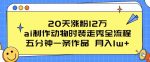 20天涨粉12万，ai制作动物时装走秀全流程，五分钟一条作品，流量大【揭秘】-网创指引人