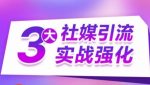 3大社媒引流实战强化，多渠道站外引流，高效精准获客，订单销售额翻倍增长-网创指引人