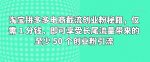 淘宝拼多多电商截流创业粉秘籍，仅需 1 分钱，即可享受长尾流量带来的至少 50 个创业粉引流-网创指引人