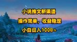 小说推文新玩法，操作简单，收益稳定，很适合小白去做-网创指引人