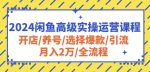 2024闲鱼高级实操运营课程：开店/养号/选择爆款/引流/月入2万/全流程-网创指引人