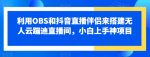 利用OBS和抖音直播伴侣来搭建无人云蹦迪直播间，小白上手神项目-网创指引人