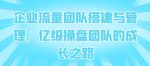 企业流量团队搭建与管理，亿级操盘团队的成长之路-网创指引人